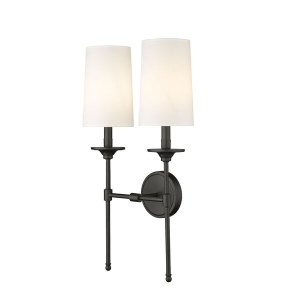 Emily Matte Black Two-Light Wall Sconce, image 3