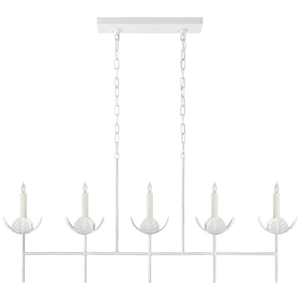 Illana Large Linear Chandelier in Plaster White by Julie Neill, image 1