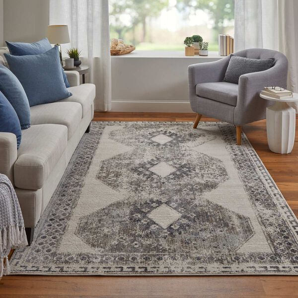 Kano Classic Distressed Ivory Taupe Gray Area Rug, image 2