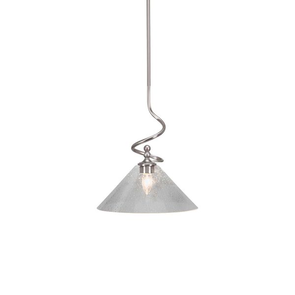 Capri Brushed Nickel One-Light Pendant with 12-Inch Clear Bubble Glass, image 1