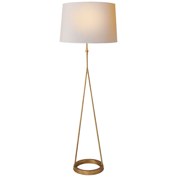 Dauphine Floor Lamp in Gilded Iron with Natural Paper Shade by Studio VC, image 1
