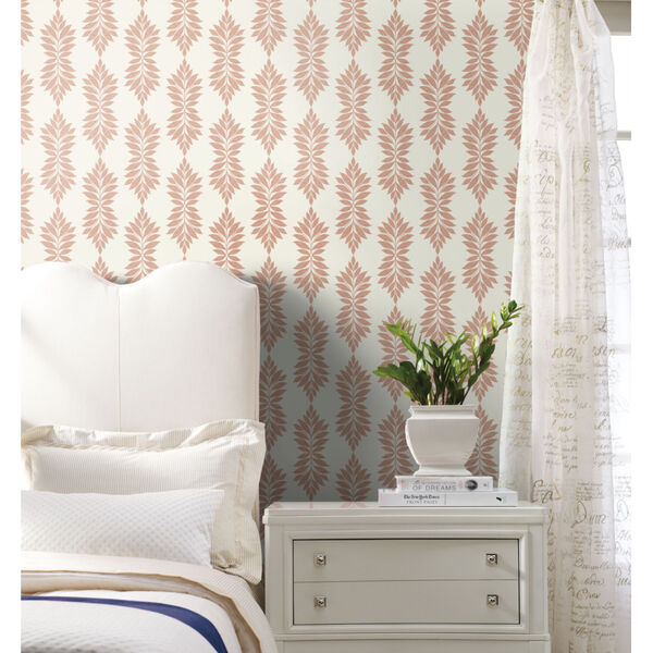 Waters Edge Coral Broadsands Botanica Pre Pasted Wallpaper - SAMPLE SWATCH ONLY, image 3