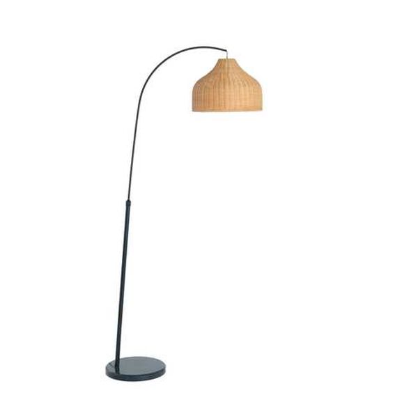 Black One-Light Arched Floor Lamp, image 2