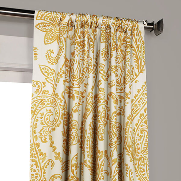 Tea Time Yellow Gold 108 x 50-Inch Blackout Curtain Single Panel, image 3