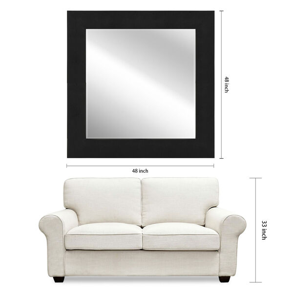 Shagreen Black 48 x 48-Inch Beveled Wall Mirror, image 5