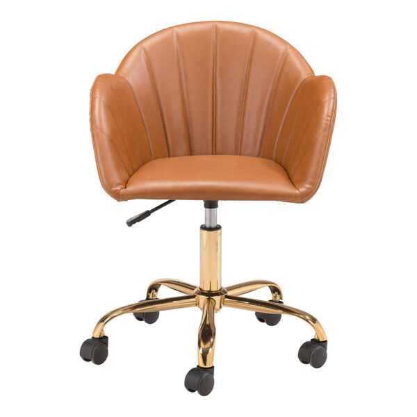 Sagart Tan and Gold Office Chair, image 4