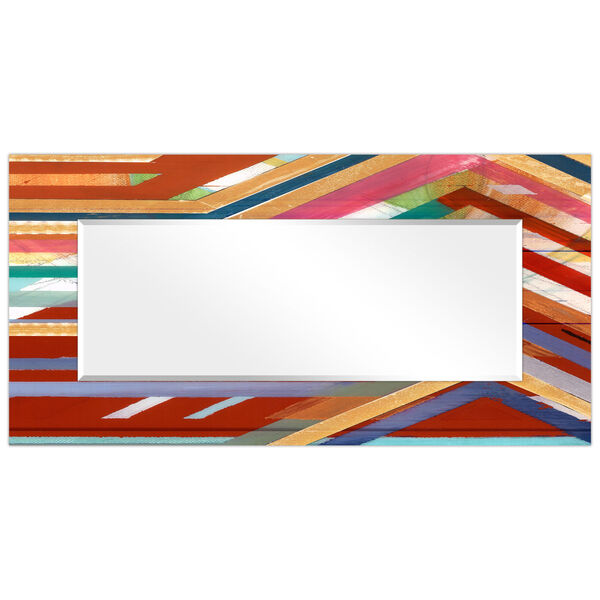 Lineal Color Red 72 x 36-Inch Rectangular Beveled Floor Mirror, image 3