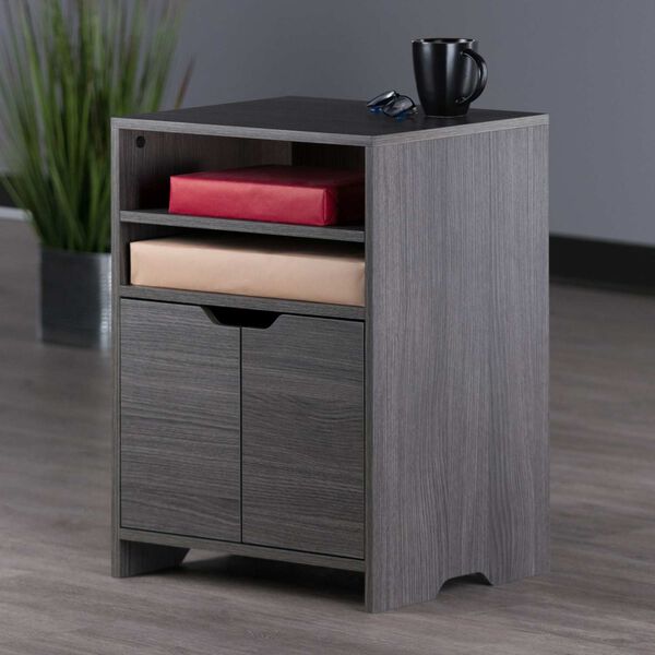 Nova Charcoal Open Shelf Storage Cabinet, image 2