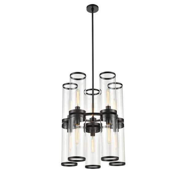 Revolve II Urban Bronze 10-Light Chandelier with Clear Glass, image 1