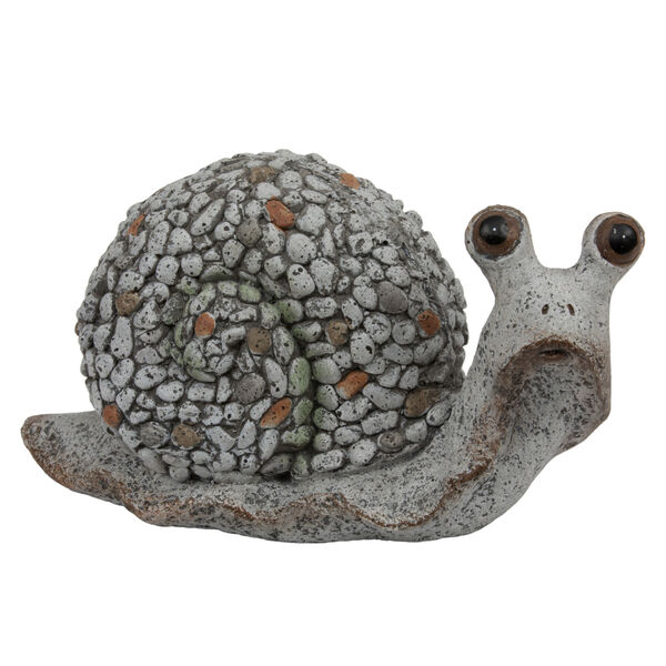 Gray Outdoor Garden Snail Figurine, image 1