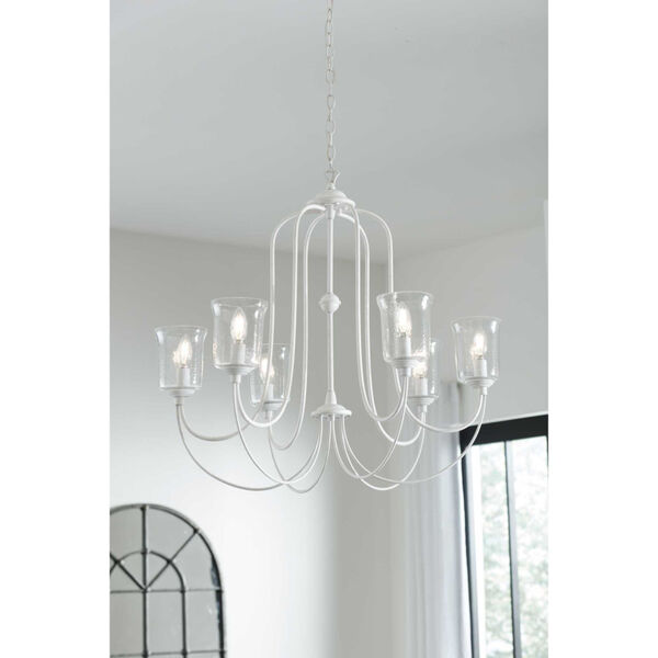 Bowman Cottage White 32-Inch Six-Light Chandelier, image 4
