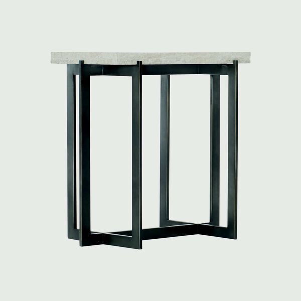 Hathaway Oil Rubbed Bronze and White Metal Drink Table, image 3