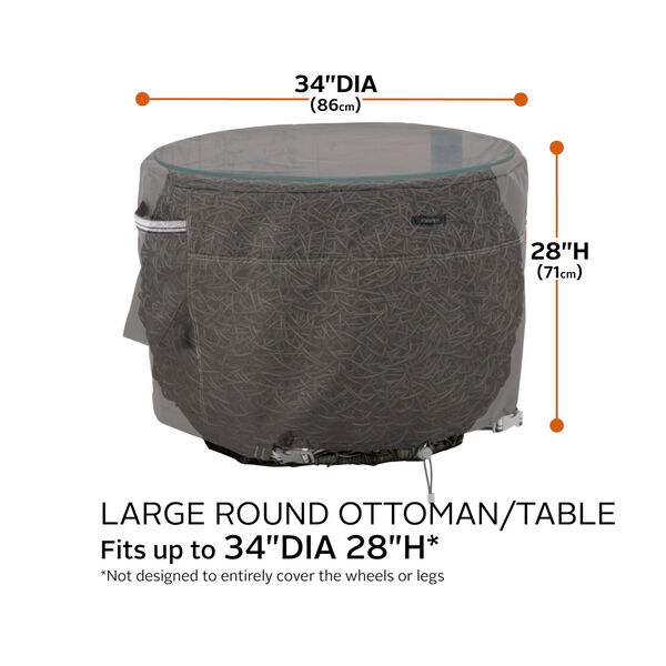 Maple Dark Taupe Round Patio Ottoman and Table Cover, image 4