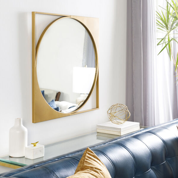 Bauhaus Gold 30-Inch Wall Mirror, image 1