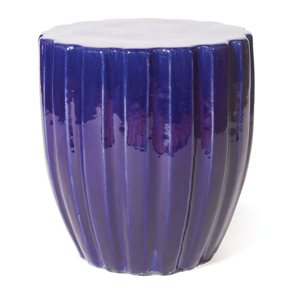 Ceramic Scallop Stool in Navy Blue, image 1