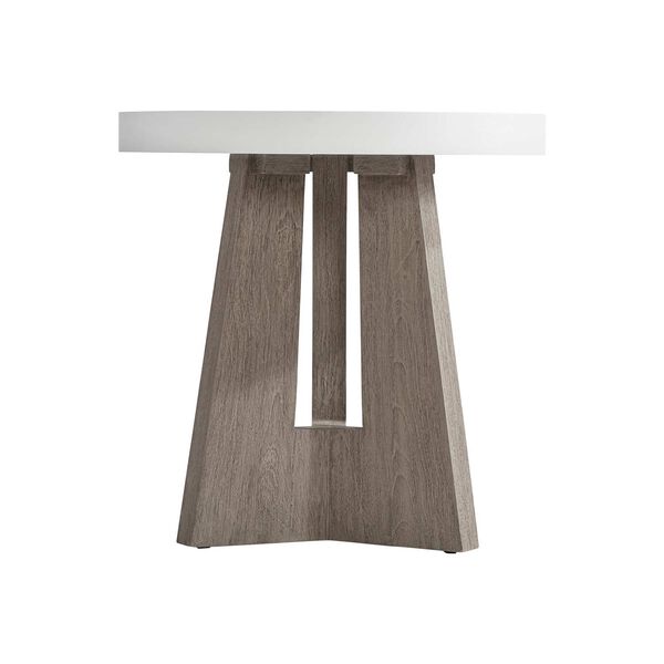 Rochelle White and Dark Brown Outdoor Side Table, image 5