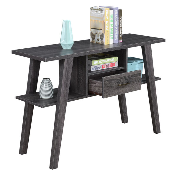 Newport Weathered Gray Mike W Console Table with Drawer, image 3