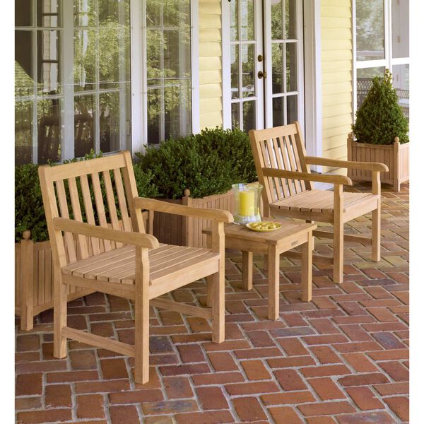 Classic Natural Outdoor Chair and End Table Set, 3-Piece, image 2