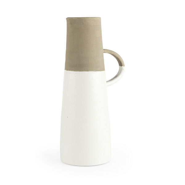Hindley III White and Natural Two-Toned Ceramic Jug, image 1