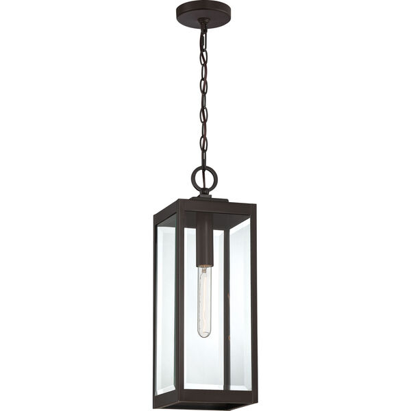 Westover Western Bronze 7-Inch One-Light Outdoor Hanging Lantern with Clear Beveled Glass, image 3