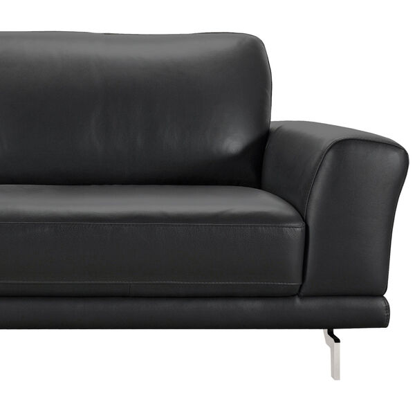 Everly Brushed Stainless Steel Black Sofa, image 3