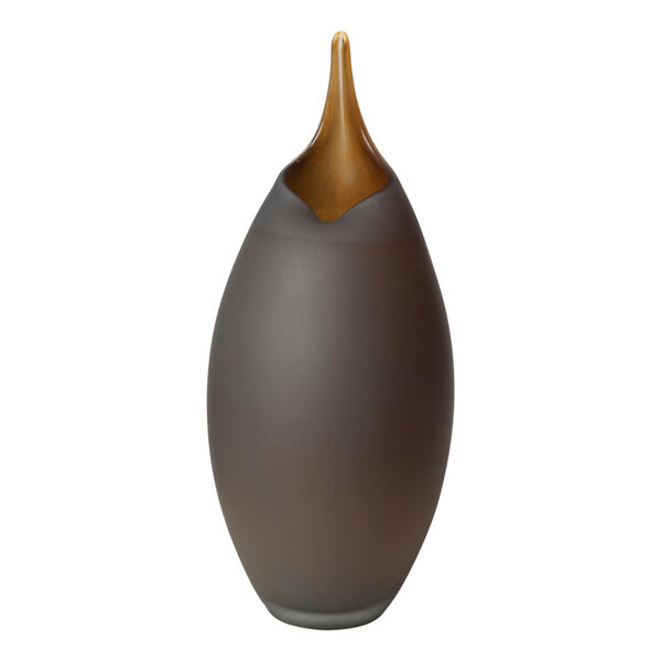Frosted Gray and Amber Vase, image 5