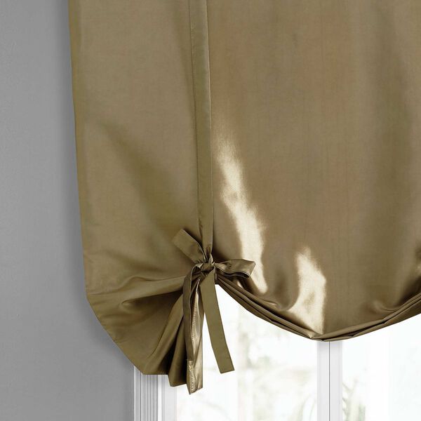 Gold Nugget Faux Silk Taffeta Tie-Up Window Shade Single Panel, image 6