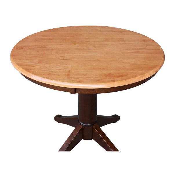 Cinnamon and Espresso 36-Inch Round Top Pedestal Dining Table, image 4