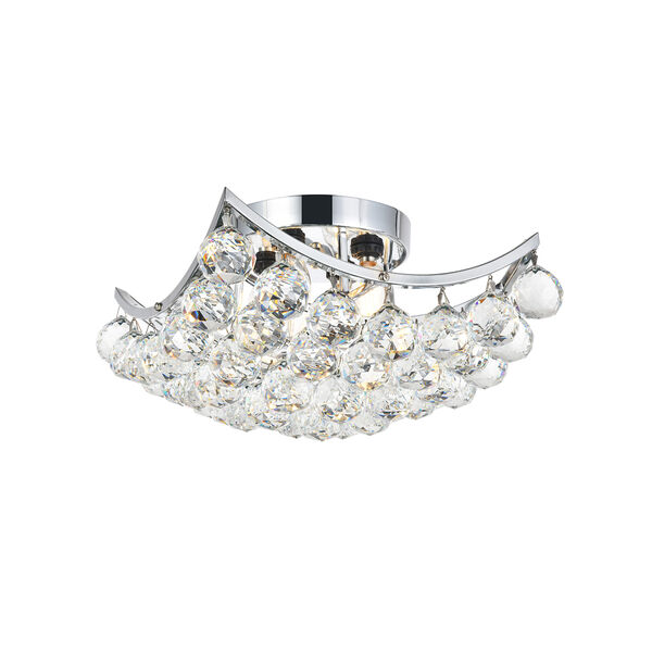 Corona Chrome 12-Inch Four-Light Flush Mount with Royal Cut Crystal, image 1