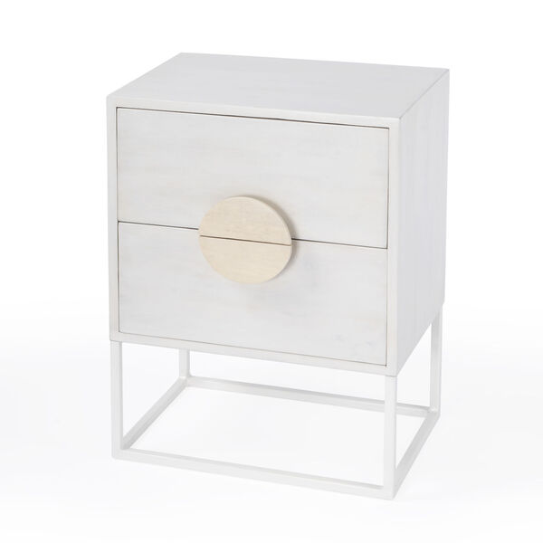 Butler Loft Lennasa White End Table with Two Drawers, image 1