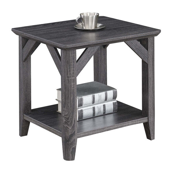 Winston Weathered Gray End Table with Shelf, image 3