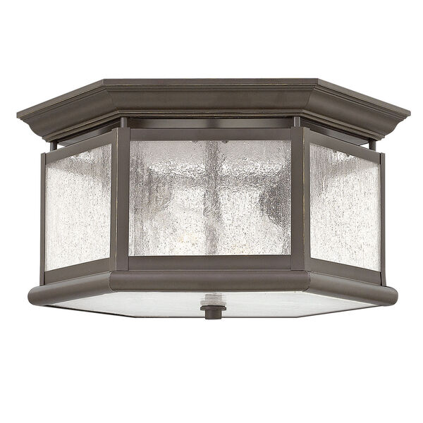 Edgewater Oil Rubbed Bronze Two-Light Outdoor Flush Mount, image 1