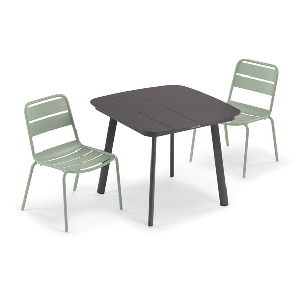 Kapri and Eiland Sage 36-Inch Square Dining Table with Two Side Chairs, image 1