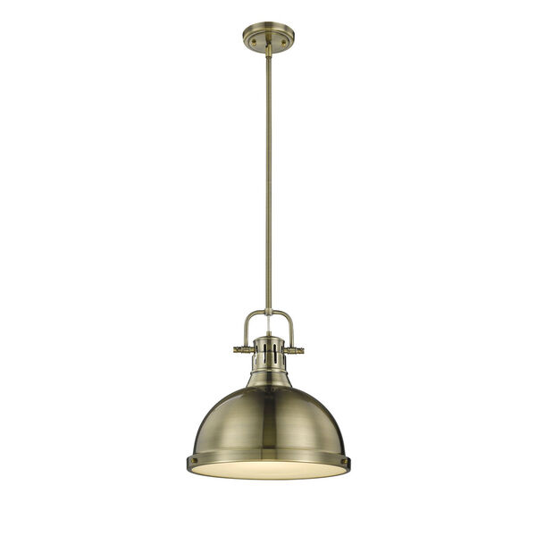 Duncan Aged Brass One-Light Pendant with Aged Brass Shade, image 2