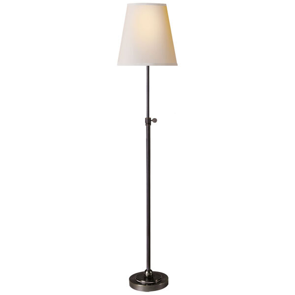 Bryant Small Table Lamp in Hand-Rubbed Bronze with Natural Paper Shade by Thomas O'Brien, image 1