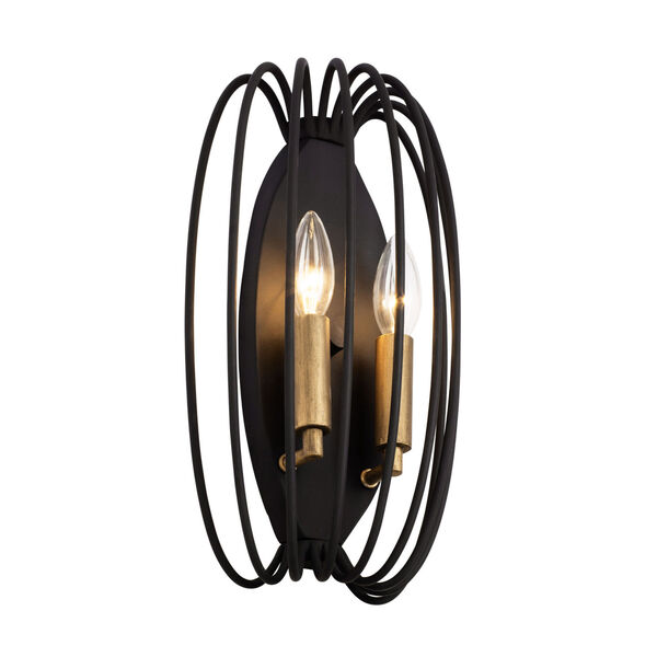 Nico Carbon Havana Gold Two-Light Wall Sconce, image 3