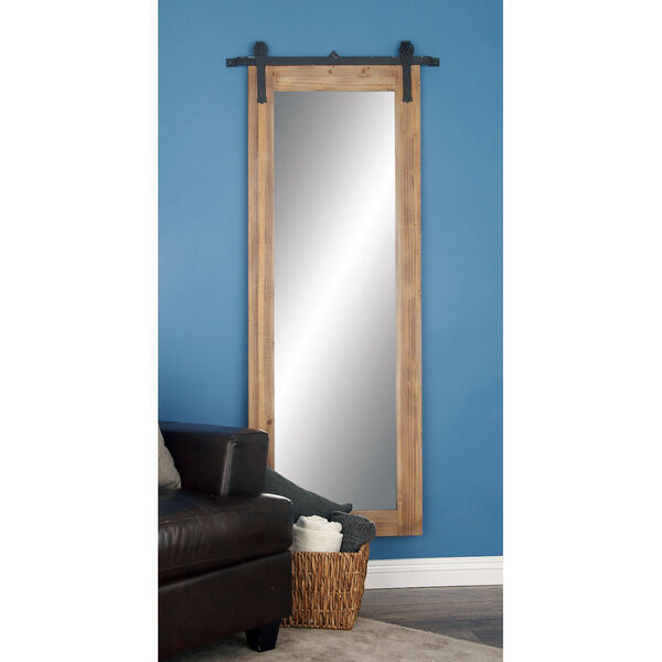 Brown Wood Wall Mirror, 71-Inch x 34-Inch, image 4