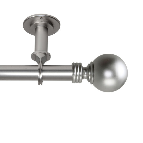 Globe Satin Nickel 160-240 Inches Ceiling Curtain Rod, image 1