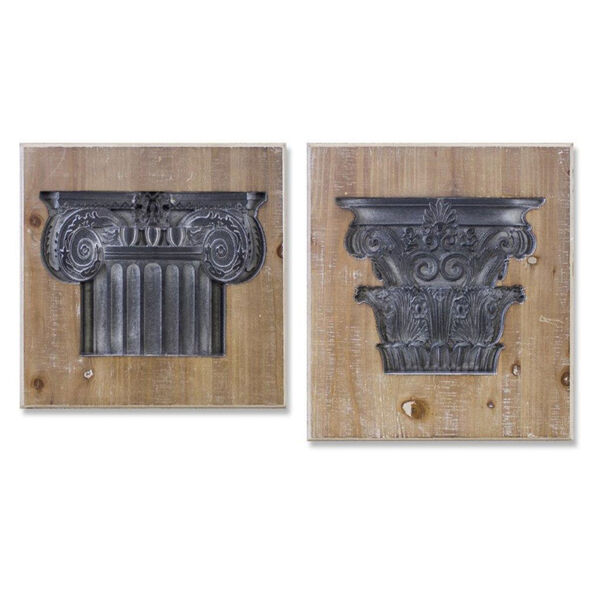 Multicolour Wood MDF Wall Plaque , Set of Two, image 1