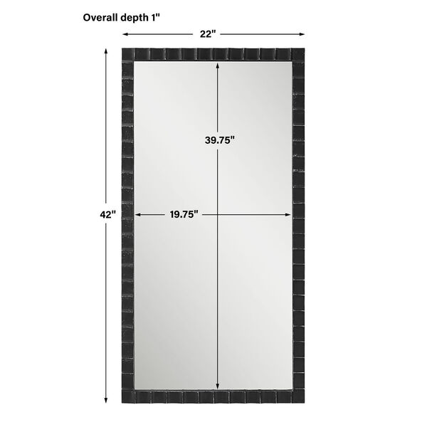 Dandridge Matte Black and Silver 22-Inch x 42-Inch Wall Mirror, image 4