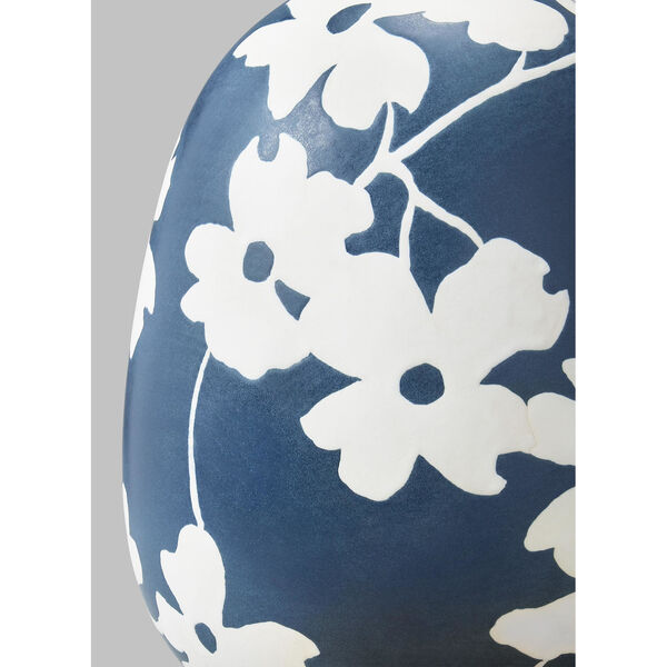 Lila Semi Matte Navy Blue and White One-Light Ceramic Table Lamp, image 2