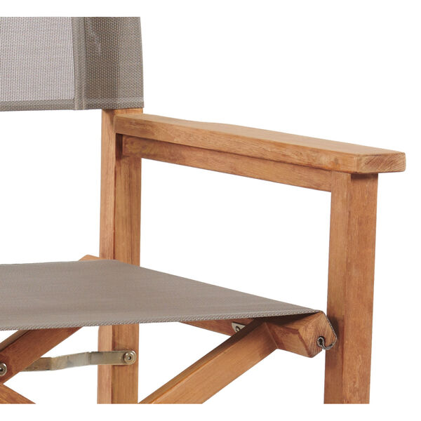Director Taupe Teak Folding Outdoor Chair, image 3