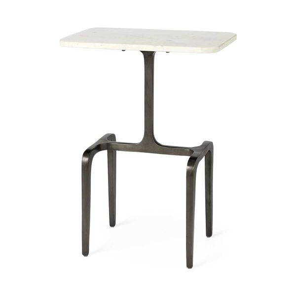 Preston White Marble Tabletop Accent Table, image 1