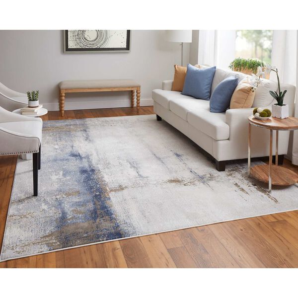 Clio Ivory Blue Brown Area Rug, image 3