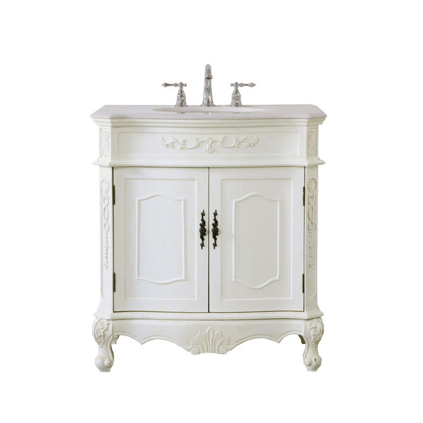 Elegant Lighting Danville Antique White 32 Inch Vanity Sink Set Vf10132aw Bellacor - Home Decorators Collection Abbey Vanity