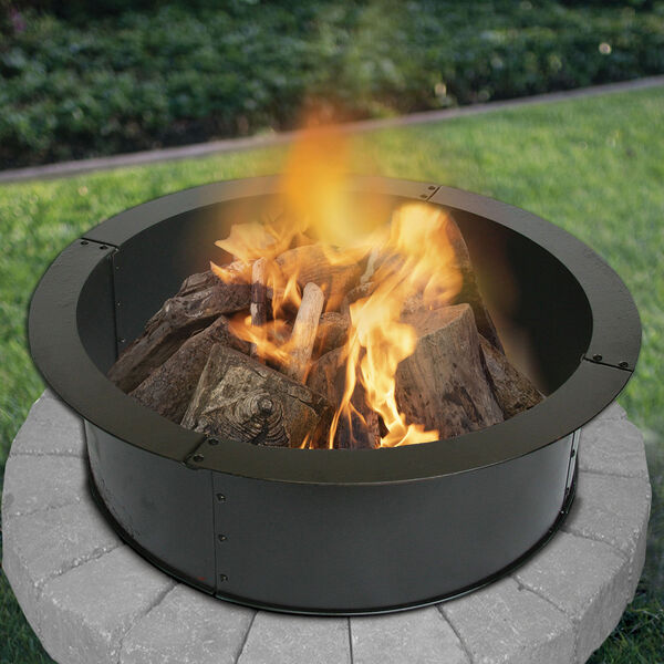 Black 36-Inch Round 0.8mm Fire Ring, image 1