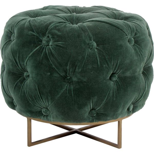 Forrester Green and Antique Brass Stool, image 1