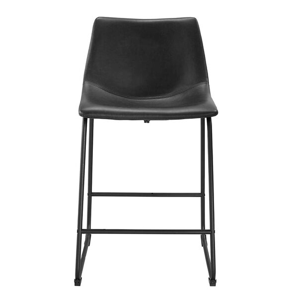 Black Faux Leather Counter Stools - Set of 2, image 3