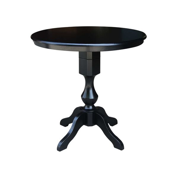 Black Round Pedestal Counter Height Table, image 1
