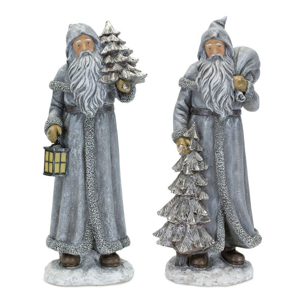 Silver Santa Figurine , Set of Two, image 1